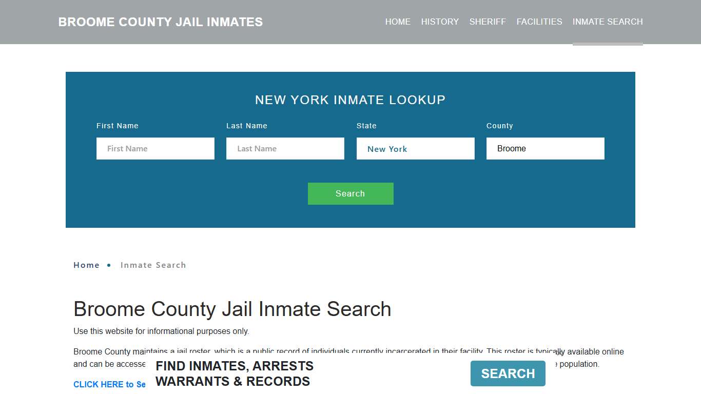 Broome County, NY Detainee Lookup